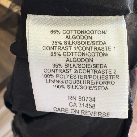 BCBGMaxazria Black White Geo Print Babydoll Sequin Silk Blend Tulle Hemline Y2K - Picture 6 of 11